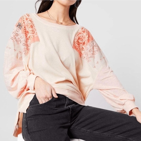 Free People We The Free Feeling It Patchwork Top Anthropologie - Picture 1 of 6